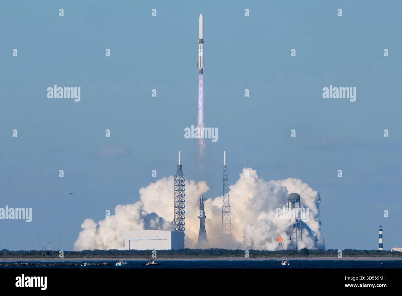 A Blue Origin New Glenn rocket lifts off from Launch Complex 36 at the ...