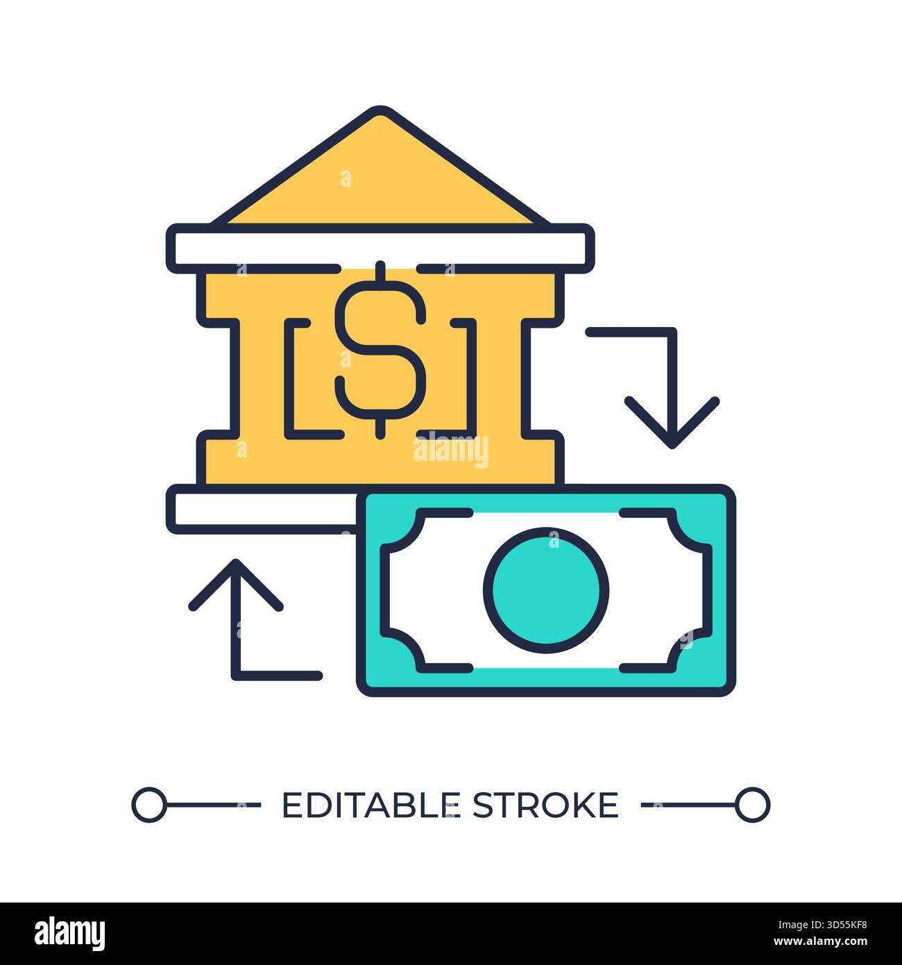 Online banking services line color icon Stock Vector