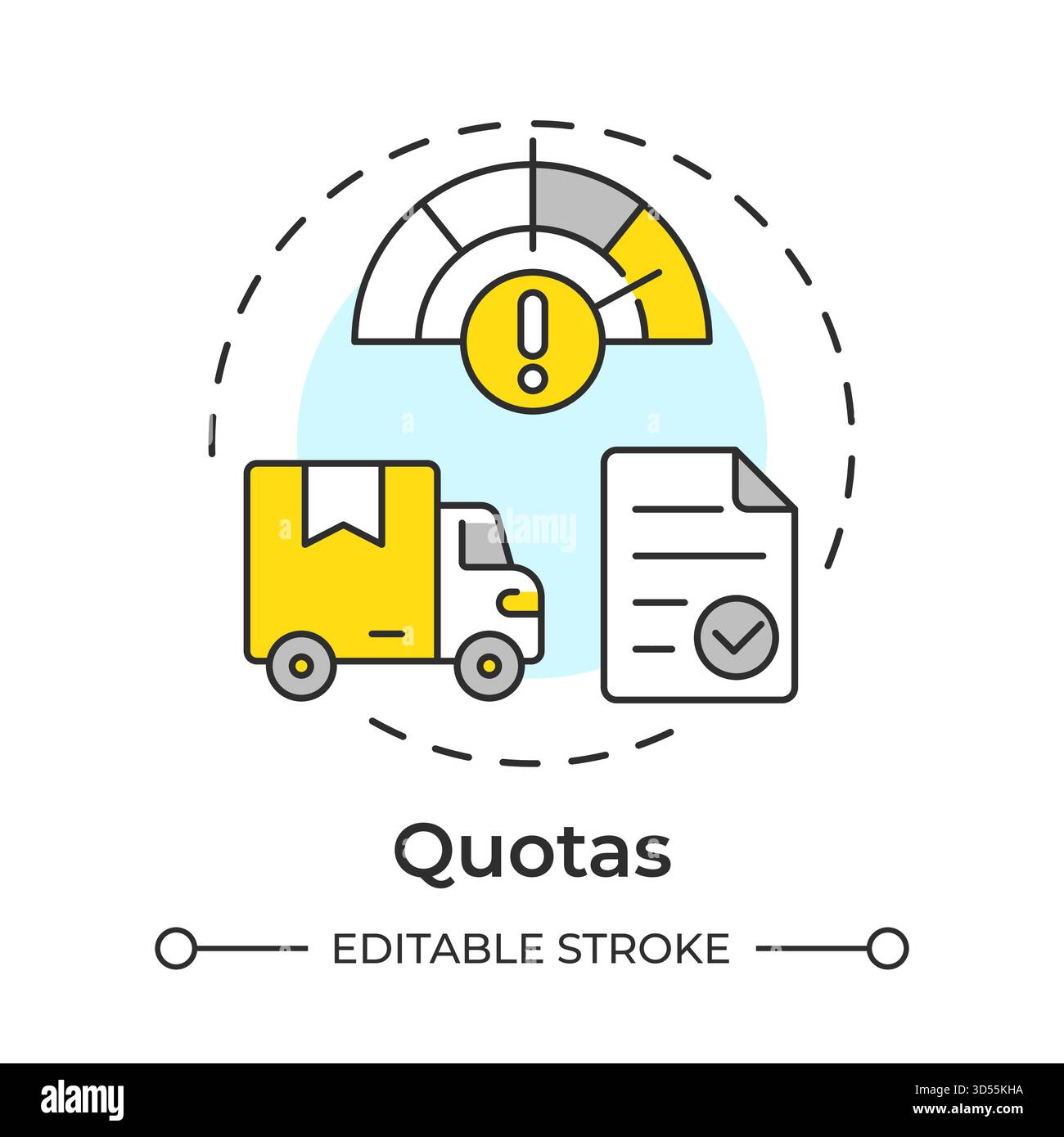 Quotas multi color concept icon Stock Vector