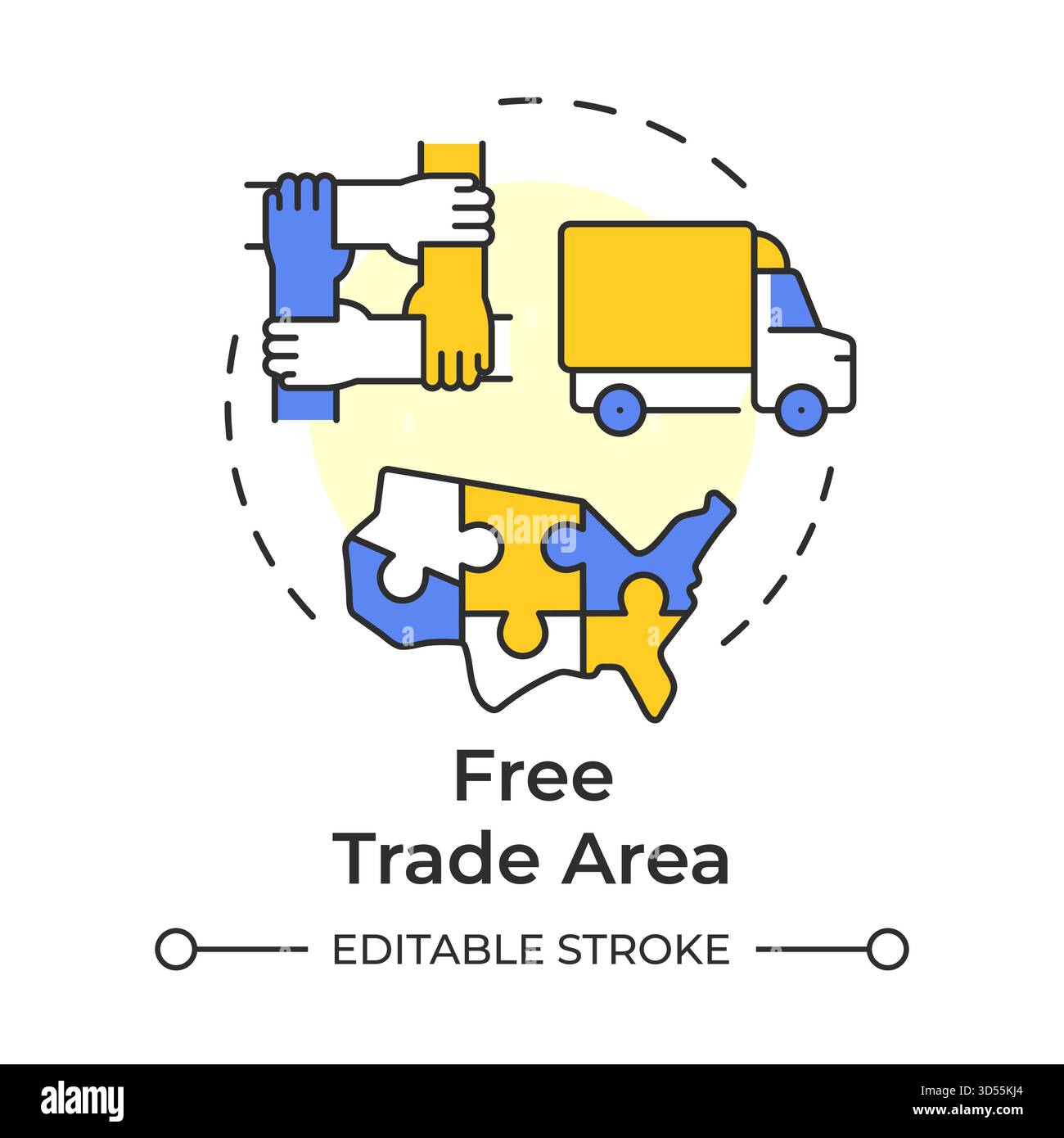 Free trade area multi color concept icon Stock Vector Image & Art - Alamy