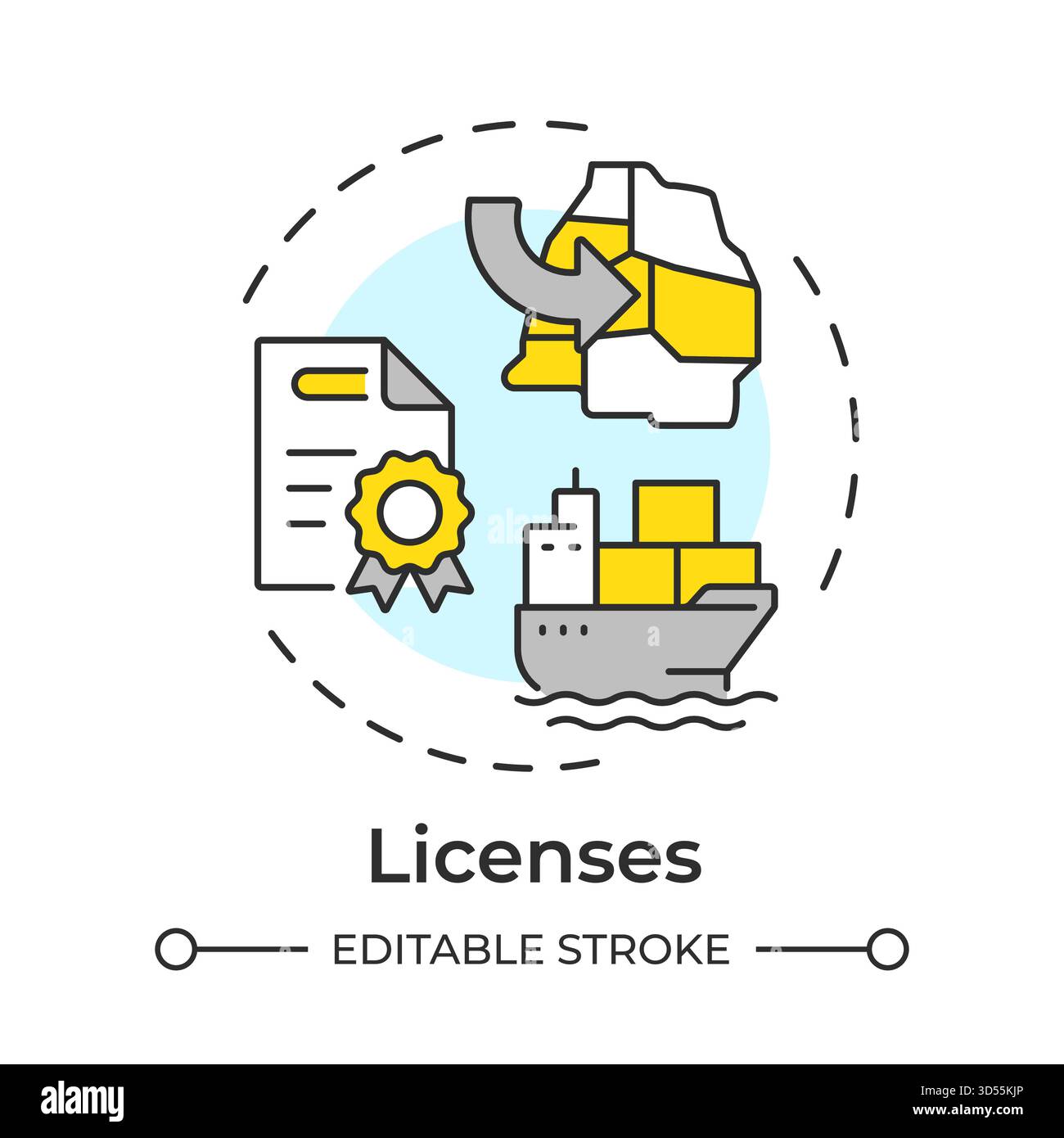 Licenses multi color concept icon Stock Vector
