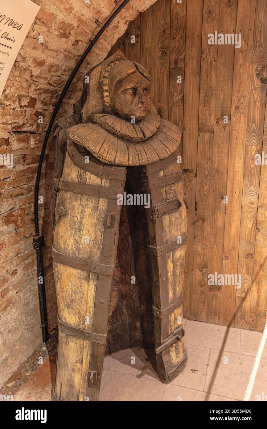 Transylvania Romania Oct 8 2025 Replica Iron Maiden A Medieval transylvania-romania-oct-8-2025-replica-iron-maiden-a-medieval