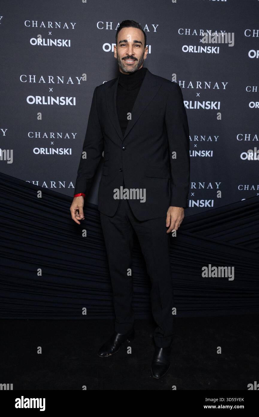 Adil Rami attends the 'Maison Charnay x Richard Orlinski' Capsule ...