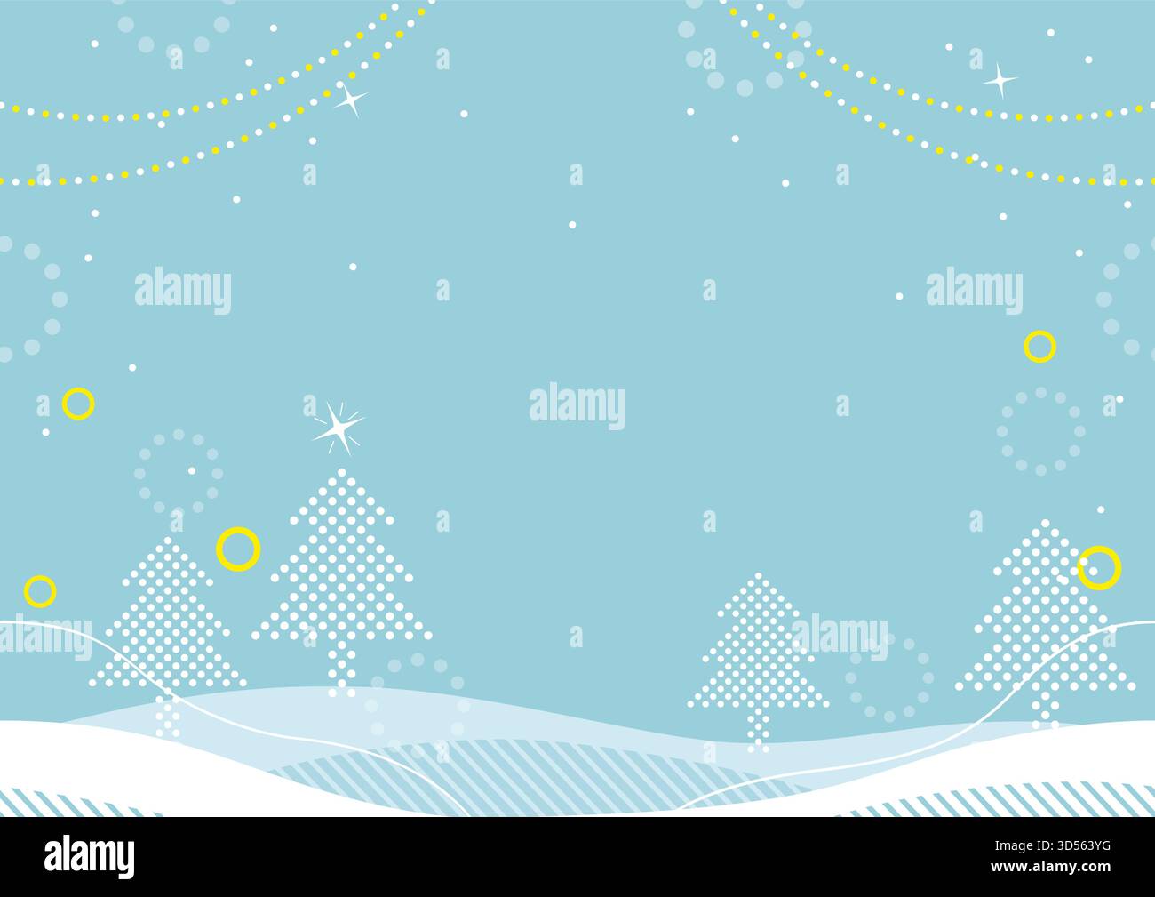 Seamless Snow-Covered Forest Landscape With Text Space, Vector Illustration. Horizontally Repeatable. Stock Vector