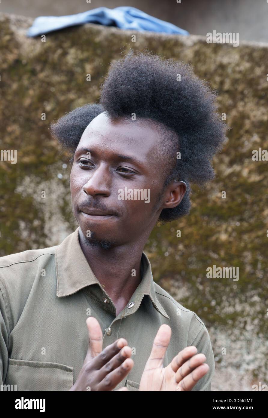 Gasura Rwanda - September 8 2025; African village Rwandan man with ...