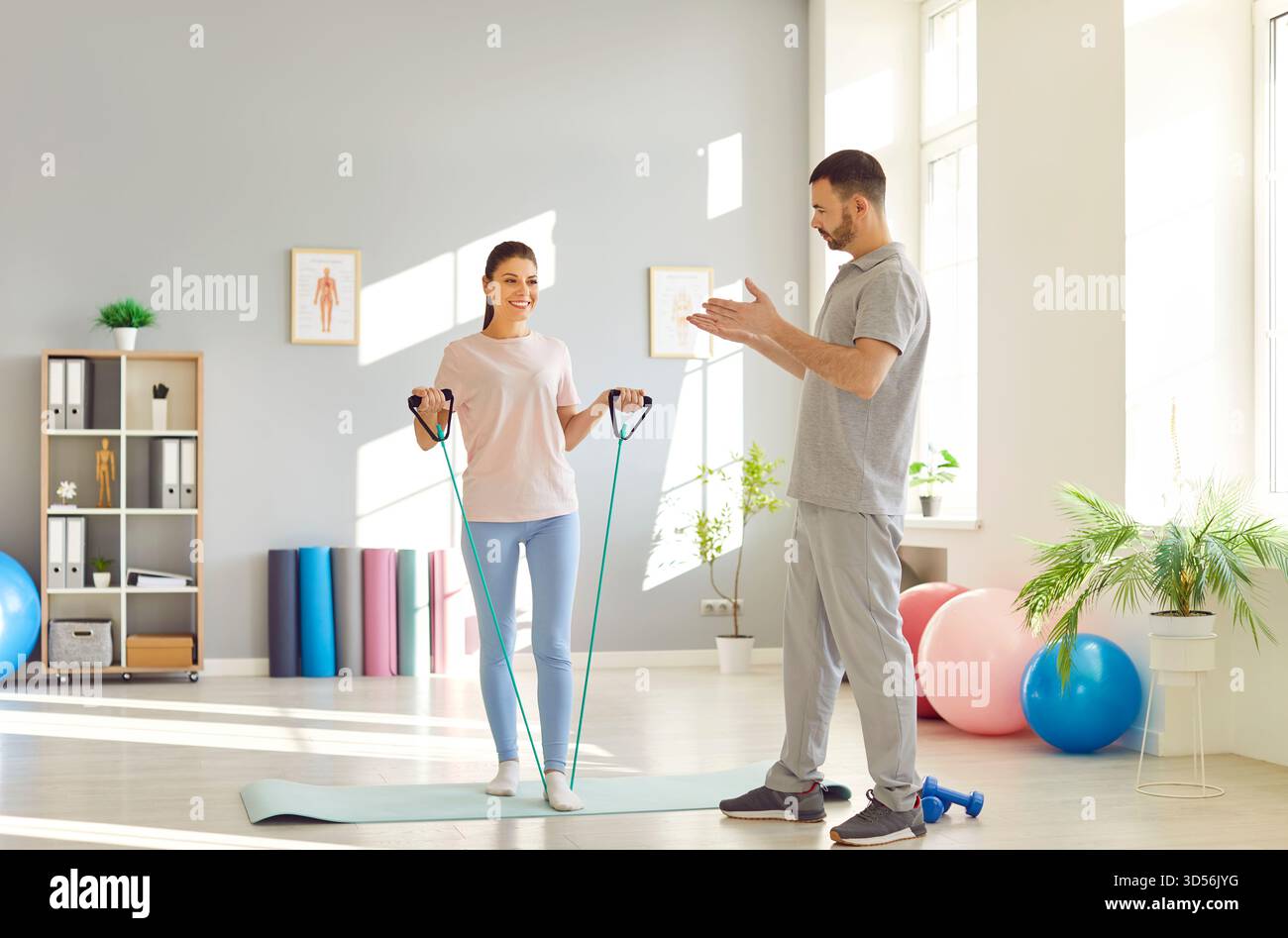 Rehabilitation, corrective leg expander exercise for flexibility ...