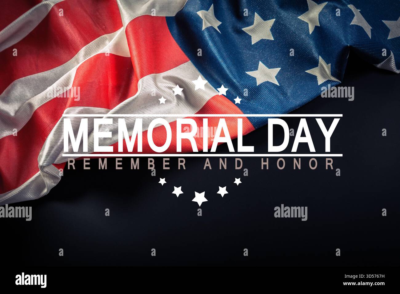Memorial Day celebration with American flag and tribute message for ...