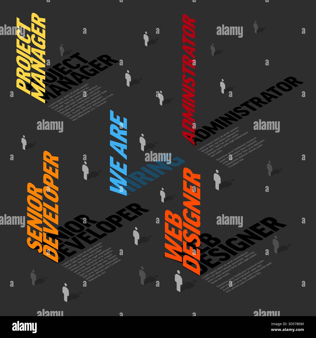 An engaging isometric design announces We Are Hiring for various job ...