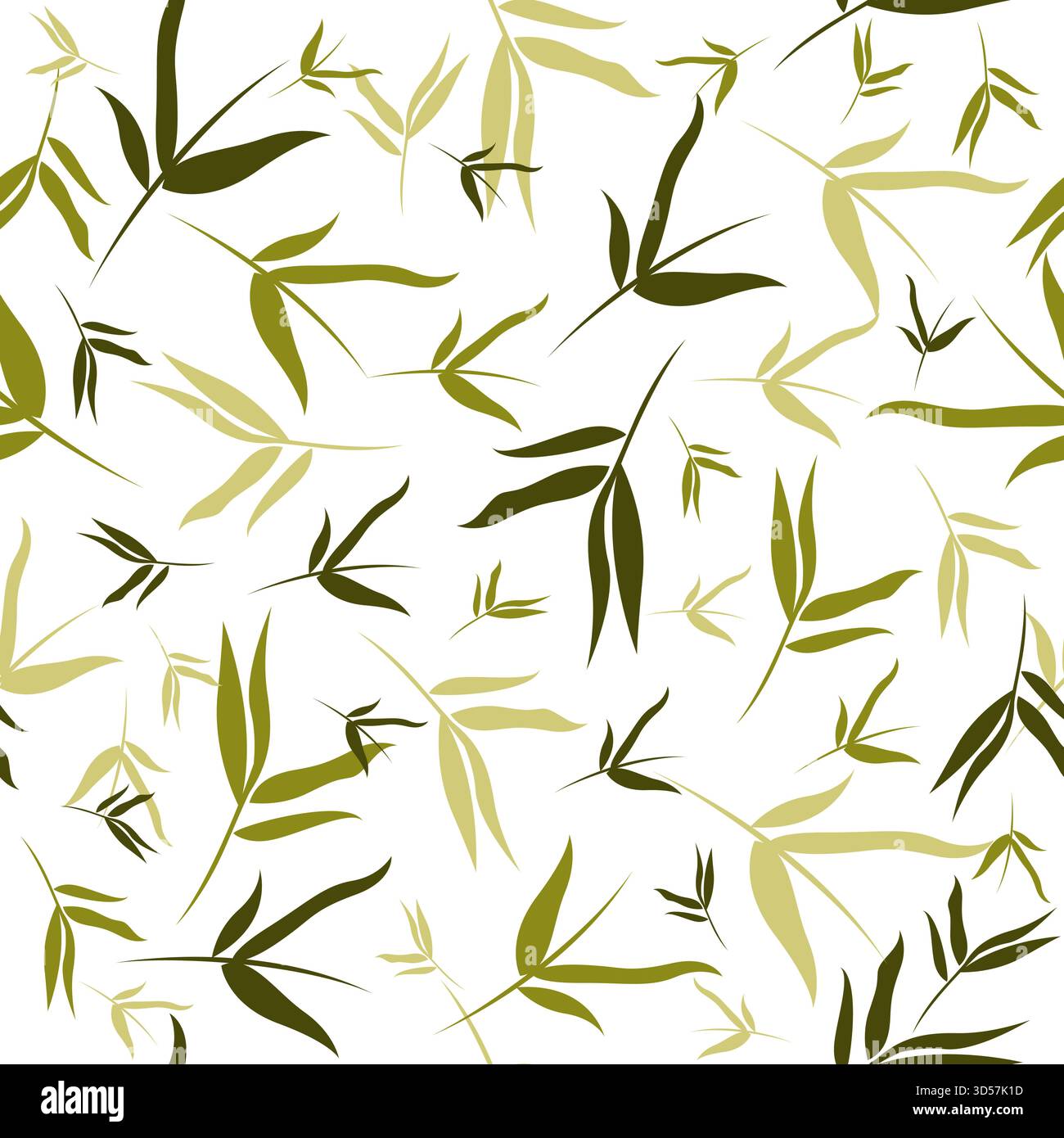 Bamboo Leaves Seamless Pattern Vector Stock Vector