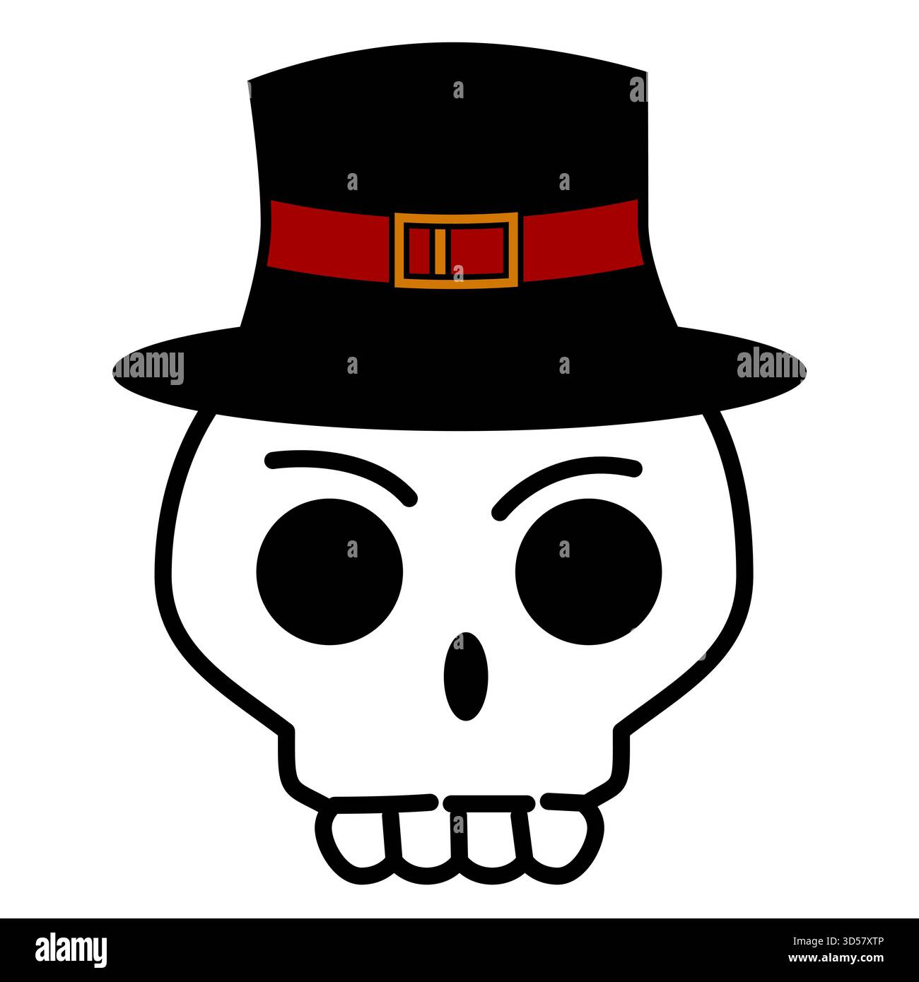 Gothic Christmas Skull with hat icon Stock Vector