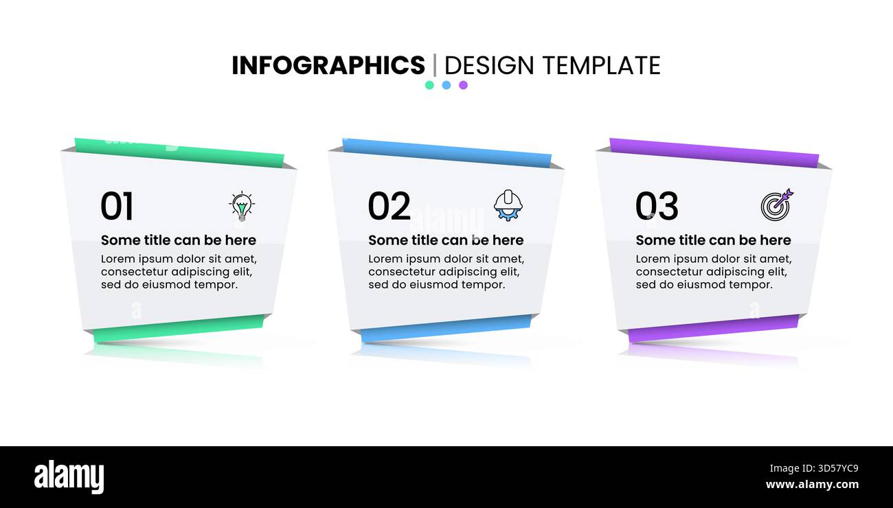 Infographic template with icons and 3 options or steps. Origami banners. Can be used for workflow layout, diagram, webdesign. Vector illustration Stock Vector