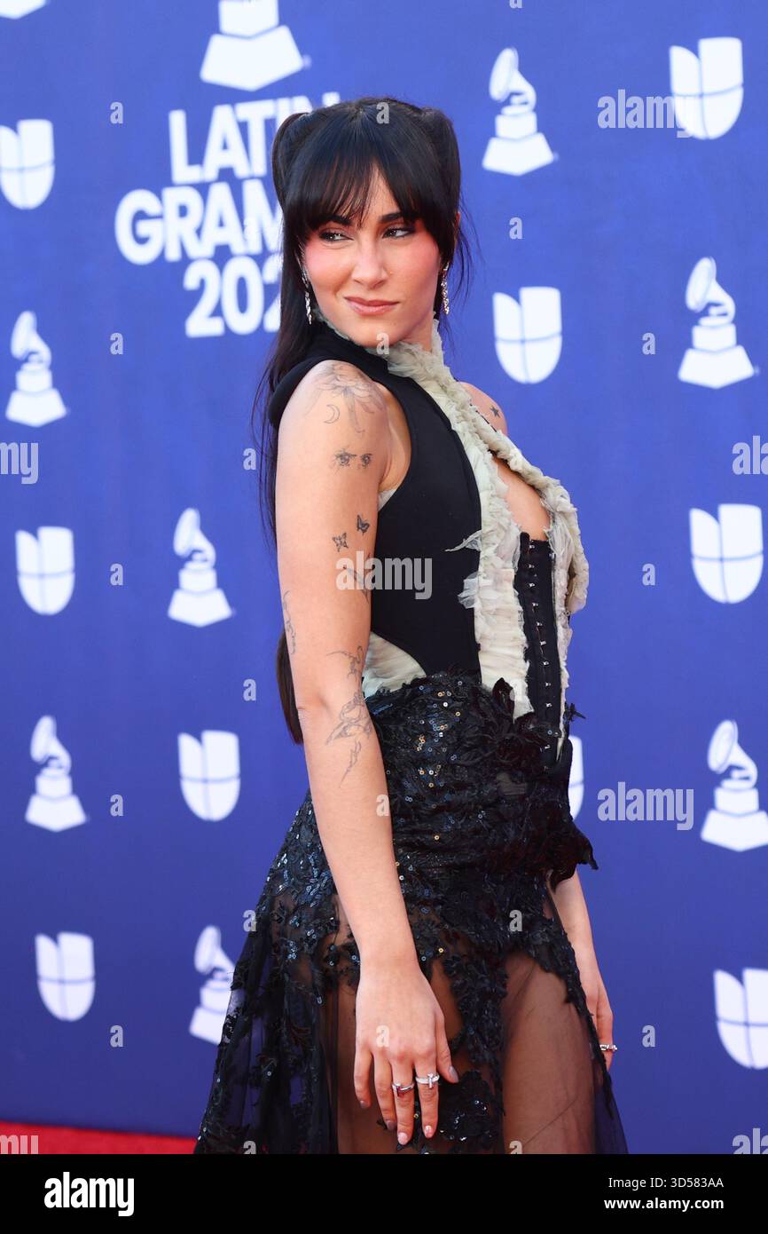 Aitana Ocaña Morales arrives for the 26th annual Latin Grammy Awards at ...