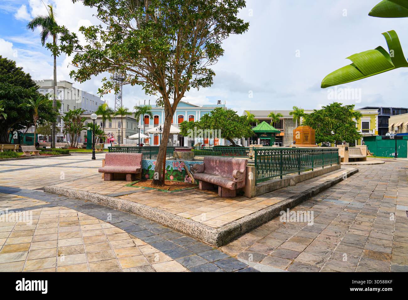 Square Puerto Rico Plaza Santiago R. Palmer in the Old Town of Caguas in Puerto Rico, a US ...