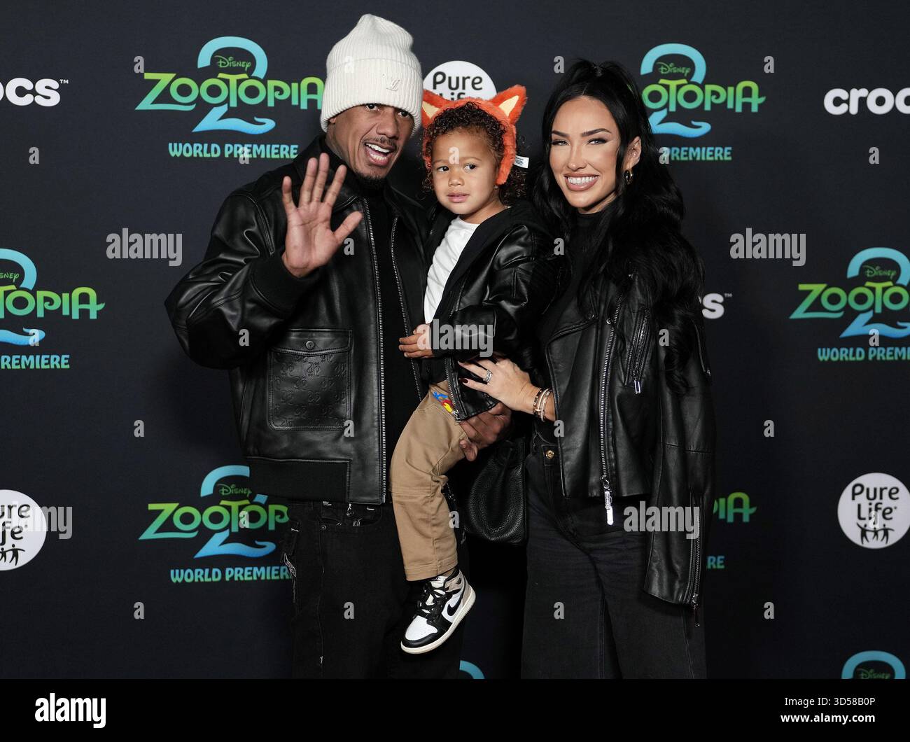 (LR) Nick Cannon, Legendary Love Cannon, and Breana Tiesi arrives at