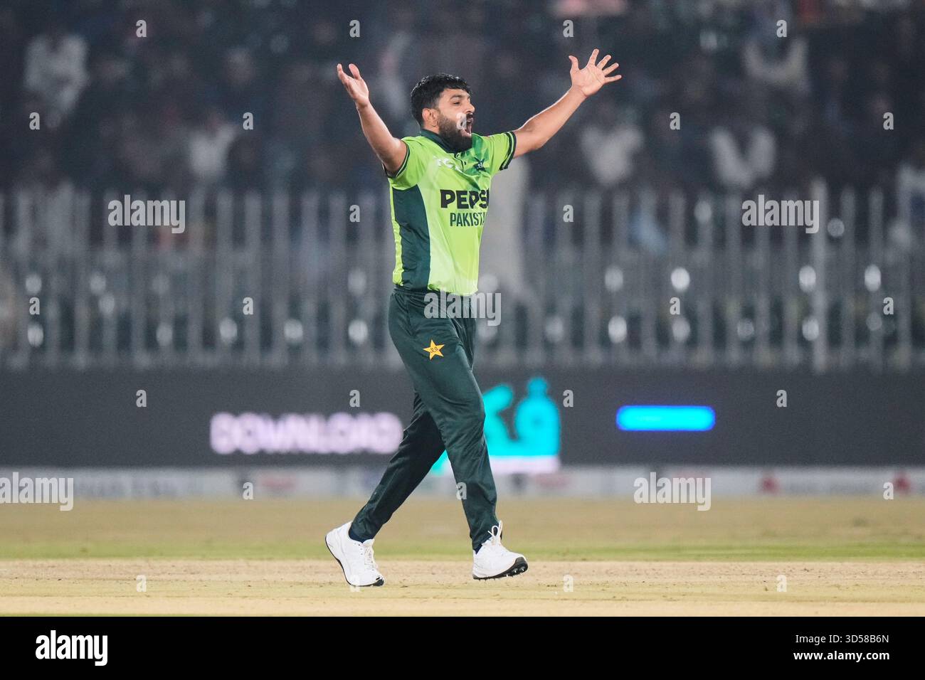 Pakistan's Haris Rauf appeals successful LBW out of Sri Lanka's ...
