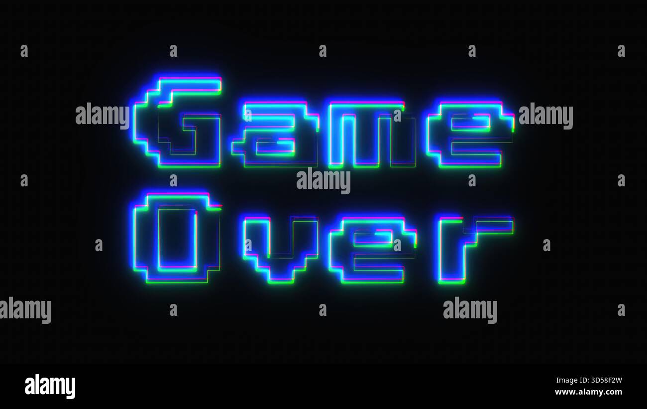 Glitch animation text game over hi-res stock photography and images - Alamy
