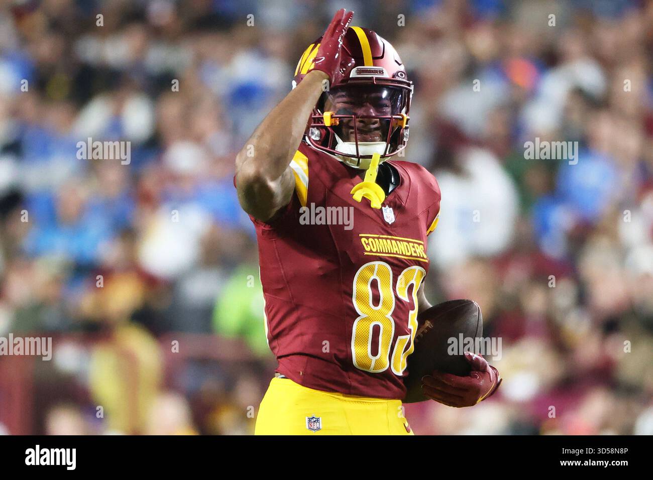 Washington Commanders wide receiver Jaylin Lane (83) celebrates during ...