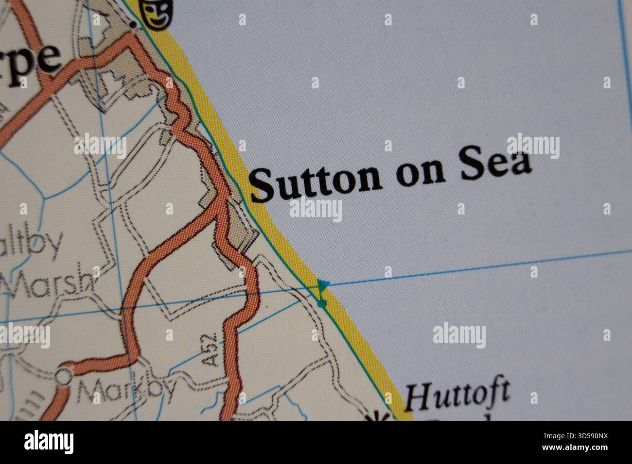Sutton Ma Map Sutton on Sea - United Kingdom colour atlas map town name of the area ...