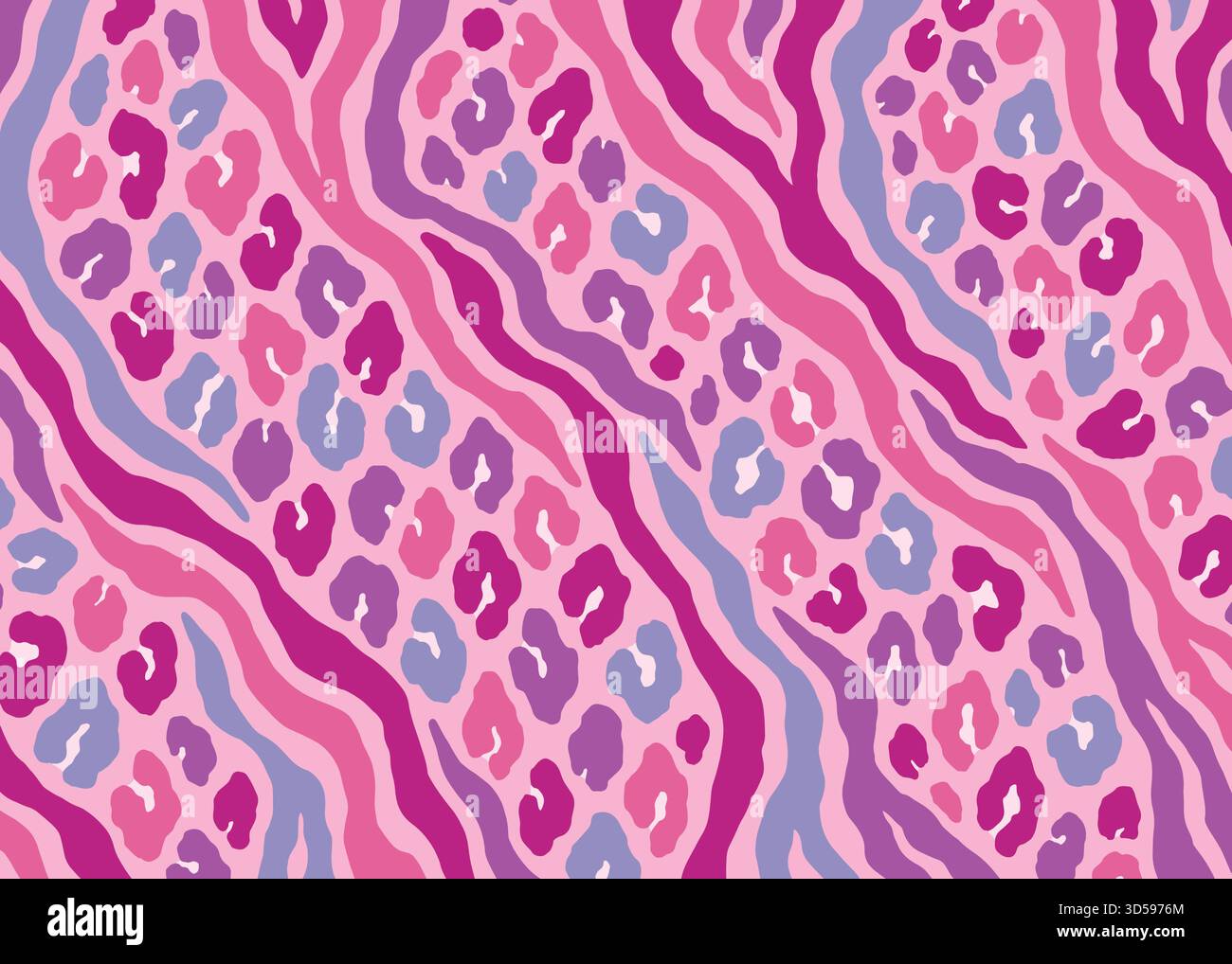 Pink Abstract hybrid animal skin pattern design. Animal print vector illustration background. Wildlife fur skin design illustration for web, home deco Stock Vector