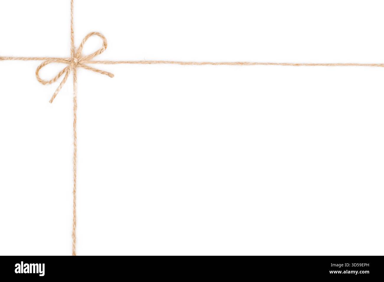 Twine String Tied in Bow Isolated on White Background Stock Photo