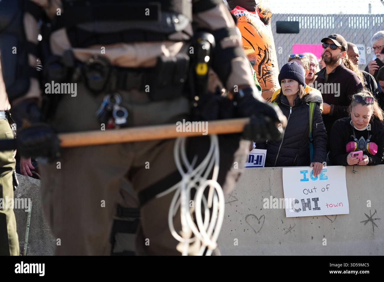 Illinois State Police and Cook County Sheriff Police guard as ...