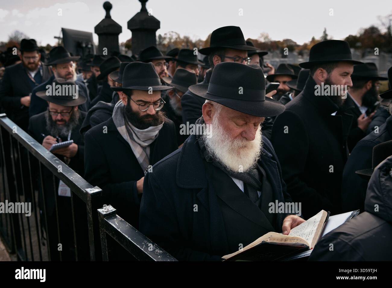 Chabad-Lubavitch rabbis gather in prayer at the resting place of the ...