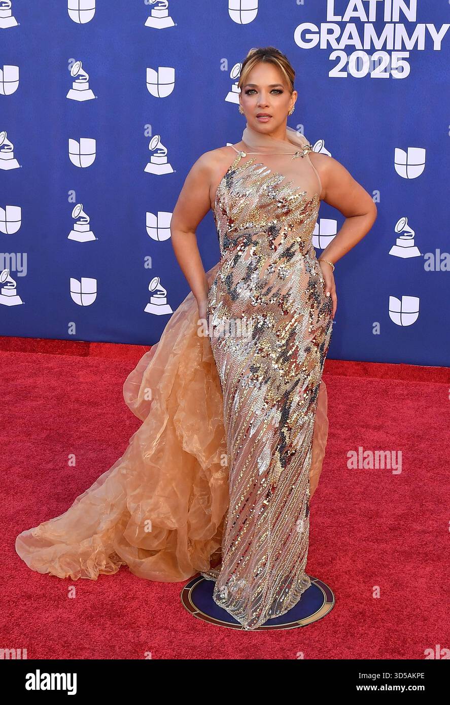 Adamari López attends The 26th Annual Latin GRAMMY Awards at MGM Grand Garden Arena on November 13, 2025 in Las Vegas, Nevada. Photo: Casey Flanigan/imageSPACE/MediaPunch Stock Photo