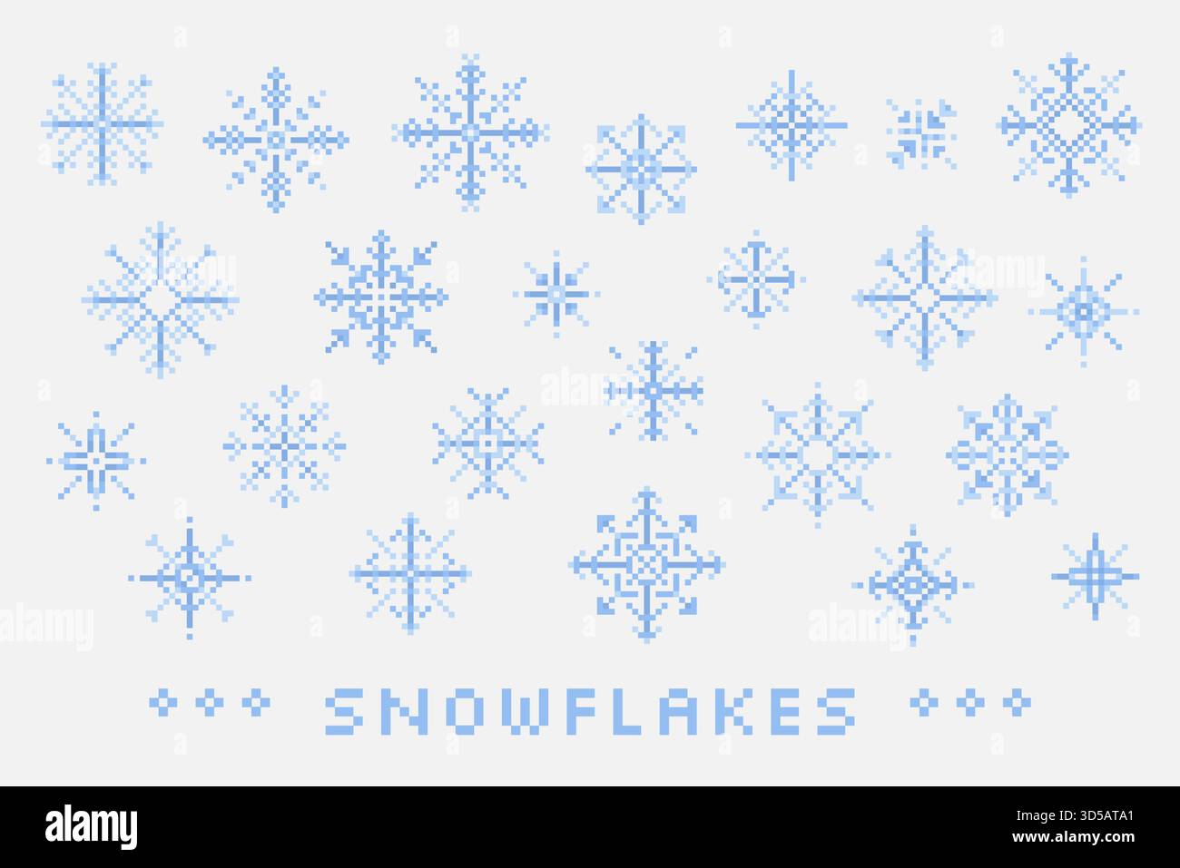 Pixel Art Snowflakes. Isolated elements Stock Vector Image & Art - Alamy