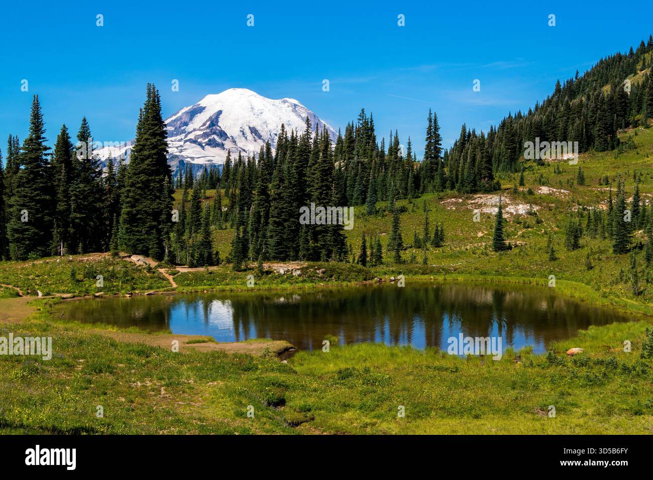 Loop Mount Rainer Snow-Capped Mount Rainier from Naches Peak Loop Trail, Mount Rainier ...