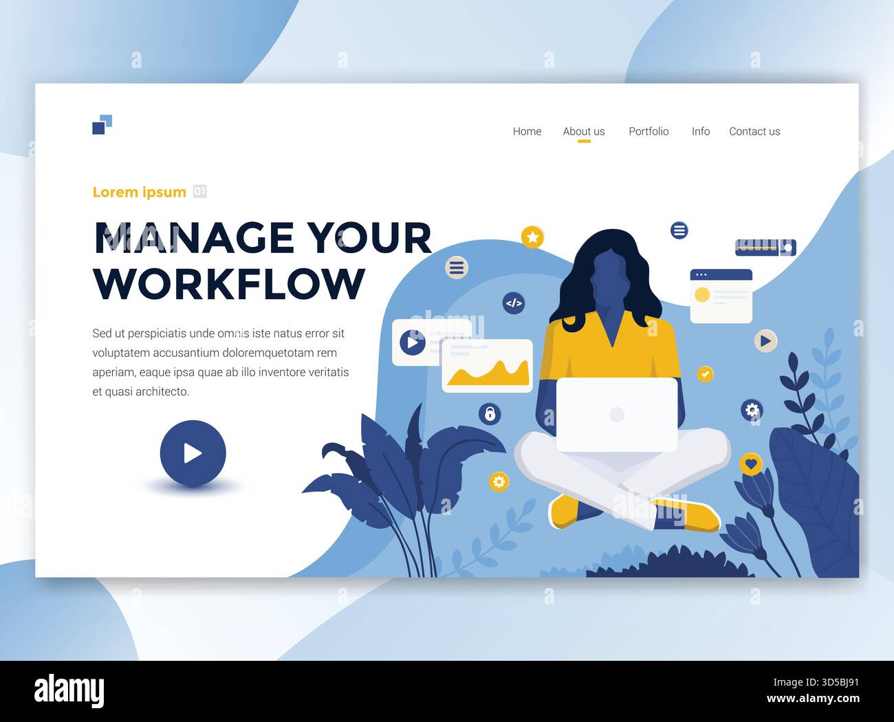 Landing page template manage Stock Vector Images Alamy