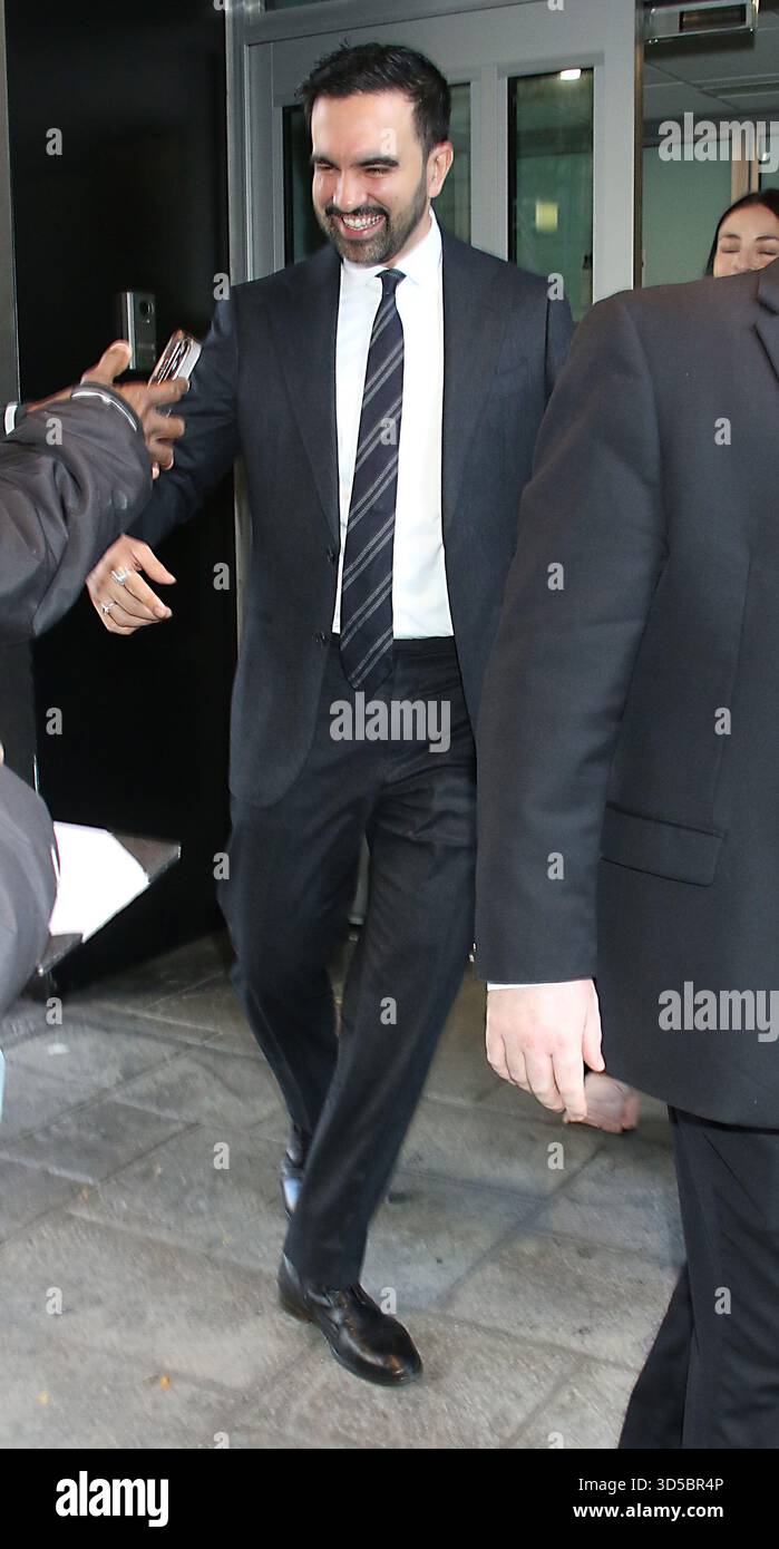 New York NY Nov14: Zohran Mamdani Mayor-elect leaving FOX Television Center in New York. November 14, 2025 Credit: RW/Mediapunch Credit: MediaPunch Inc/Alamy Live News Stock Photo