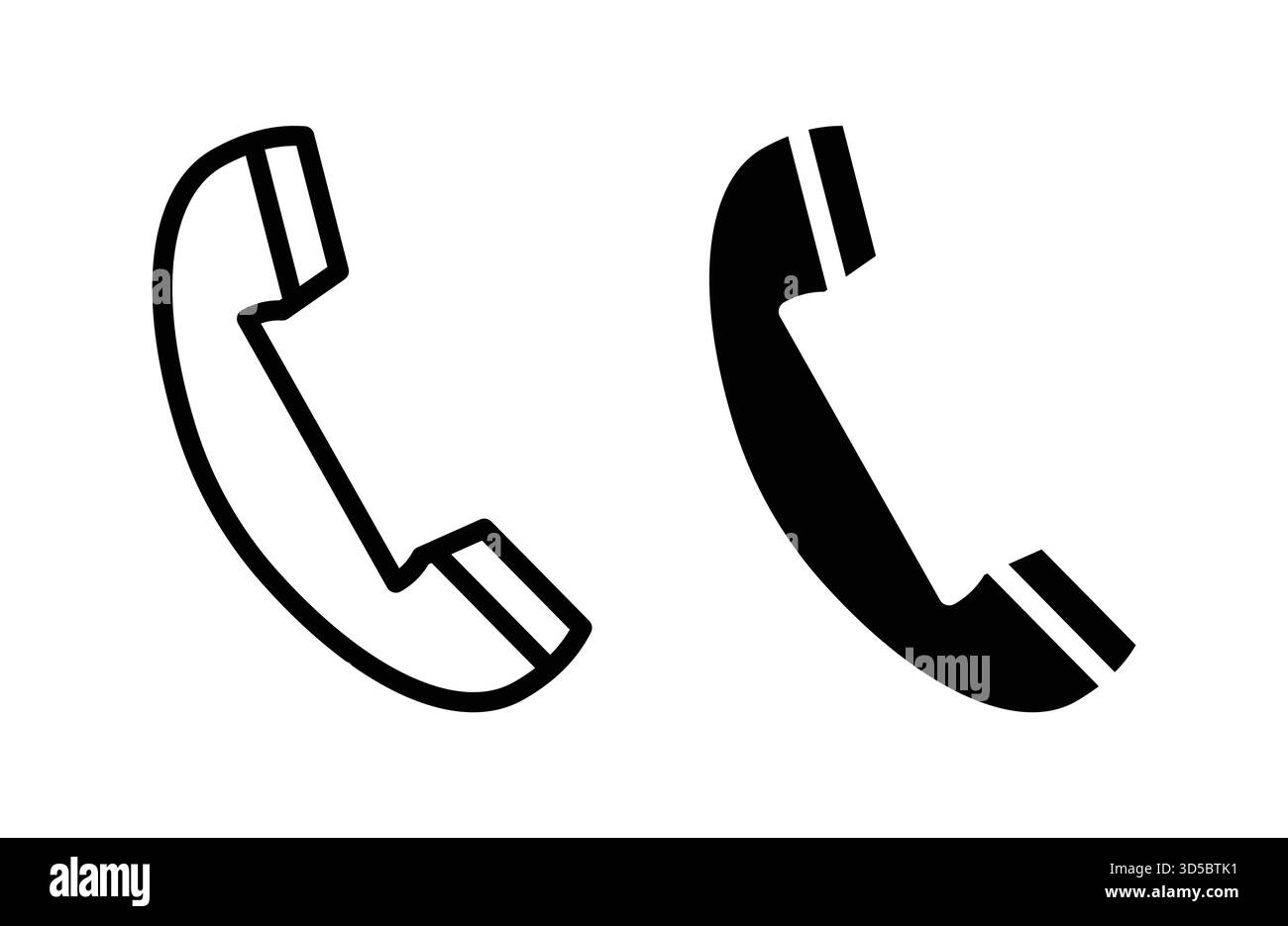 This image features black and white handset icons symbolizing communication methods. Suitable for use in articles, websites, or designs related to tec Stock Vector