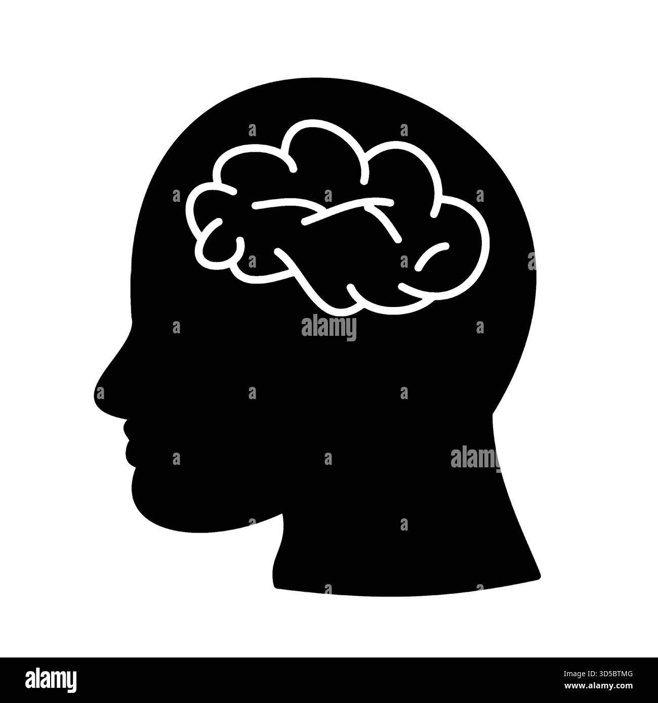 human head with brain silhouette Stock Vector Image & Art - Alamy