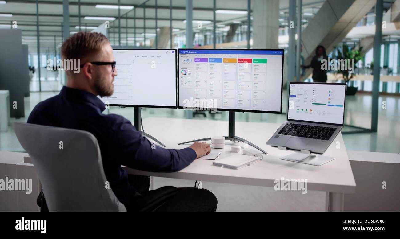 Maximizing Customer Loyalty Through Integrated CRM Systems And Staff Utility. Stock Photo
