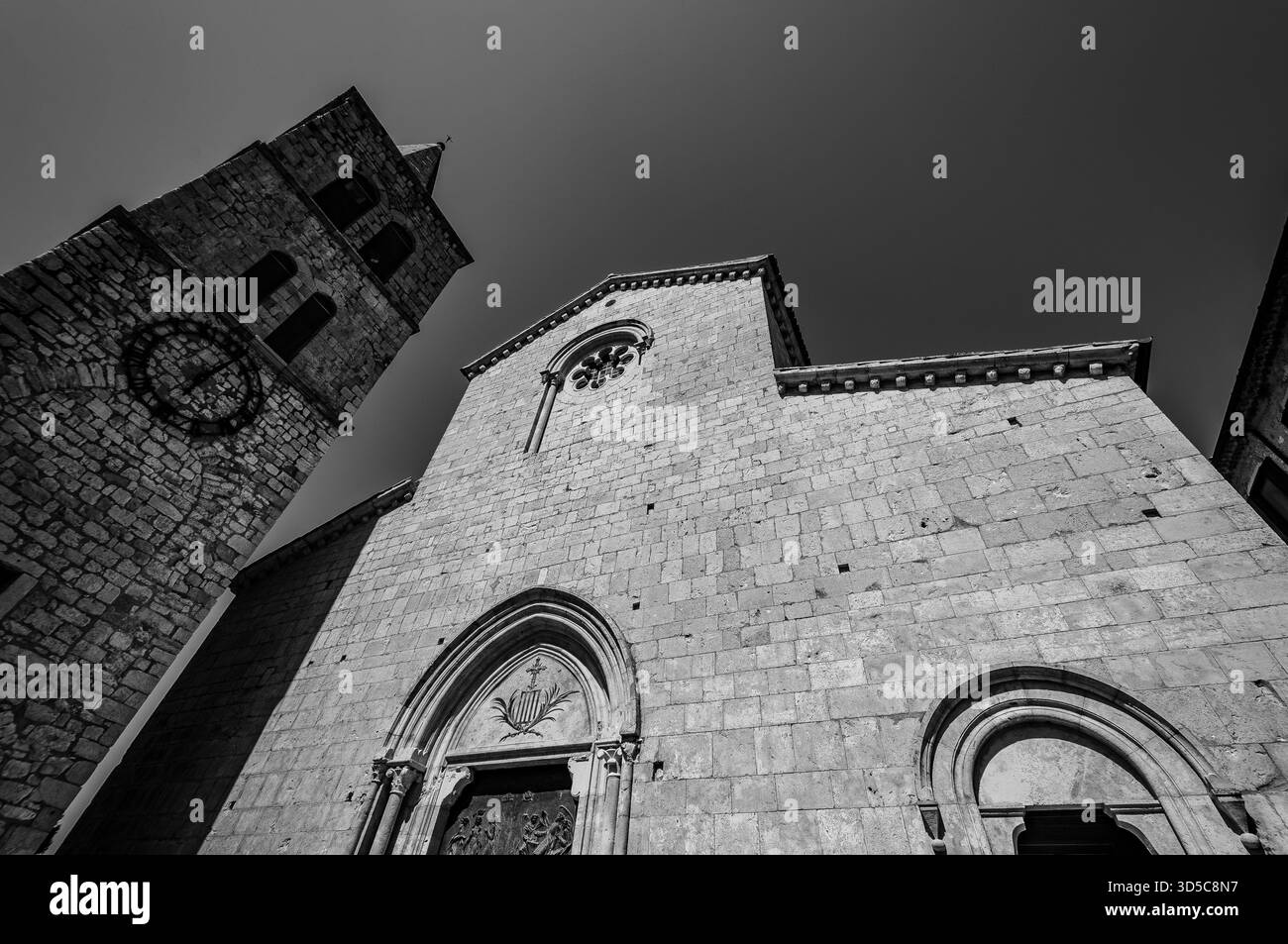 The Collegiate Church of Santa Maria Assunta in Amaseno is a church that houses the relics of Saint Lawrence, martyred in 258 AD. It is famous for the - Stock Image