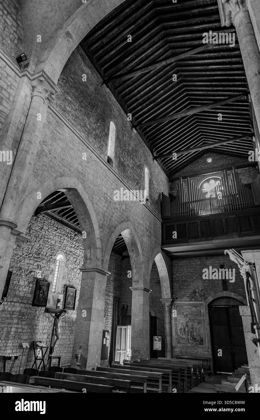 The Collegiate Church of Santa Maria Assunta in Amaseno is a church that houses the relics of Saint Lawrence, martyred in 258 AD. It is famous for the - Stock Image