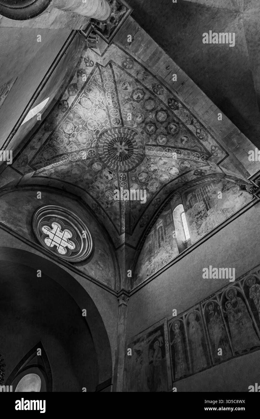The Collegiate Church of Santa Maria Assunta in Amaseno is a church that houses the relics of Saint Lawrence, martyred in 258 AD. It is famous for the - Stock Image