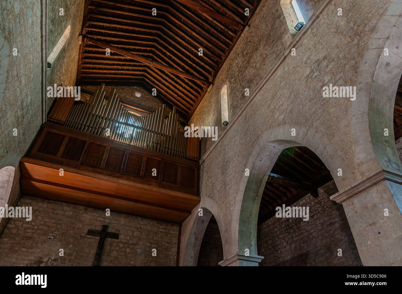 The Collegiate Church of Santa Maria Assunta in Amaseno is a church that houses the relics of Saint Lawrence, martyred in 258 AD. It is famous for the - Stock Image
