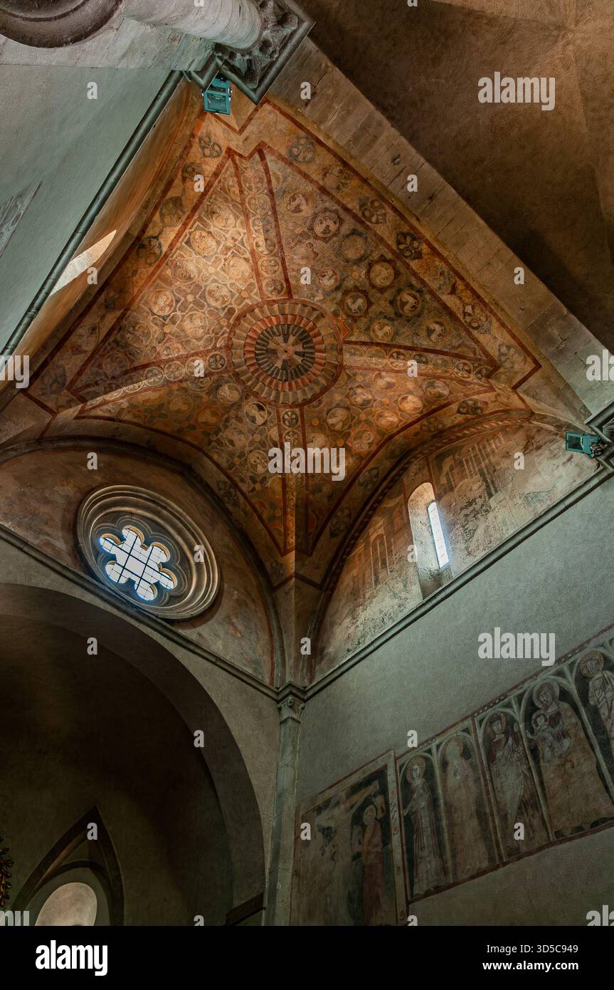 The Collegiate Church of Santa Maria Assunta in Amaseno is a church that houses the relics of Saint Lawrence, martyred in 258 AD. It is famous for the - Stock Image