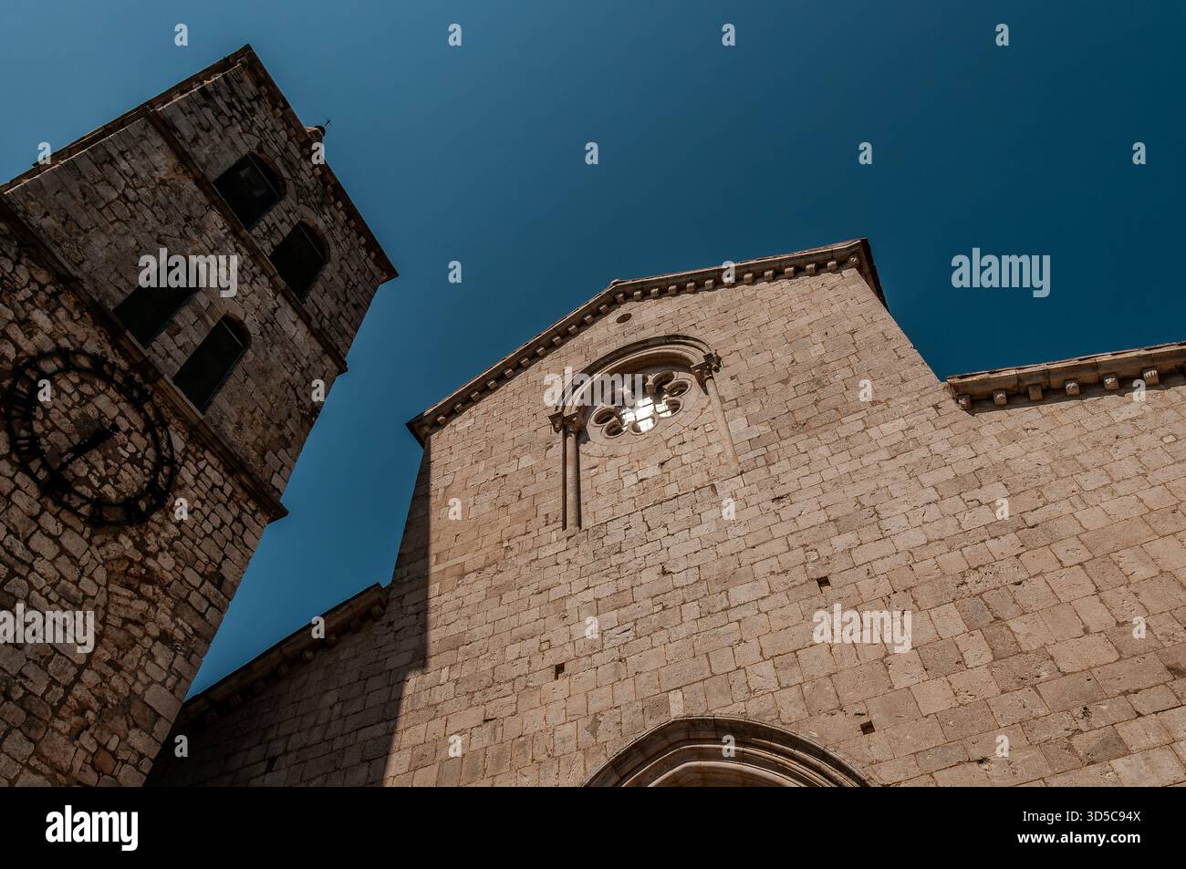 The Collegiate Church of Santa Maria Assunta in Amaseno is a church that houses the relics of Saint Lawrence, martyred in 258 AD. It is famous for the - Stock Image