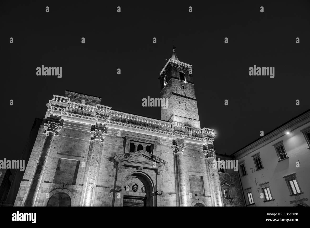 The city's cathedral, dedicated to the patron saint, stands on the site of a Roman public building, perhaps the Basilica of the Forum, and is the resu - Stock Image