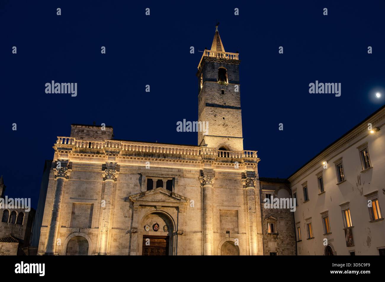 The city's cathedral, dedicated to the patron saint, stands on the site of a Roman public building, perhaps the Basilica of the Forum, and is the resu - Stock Image