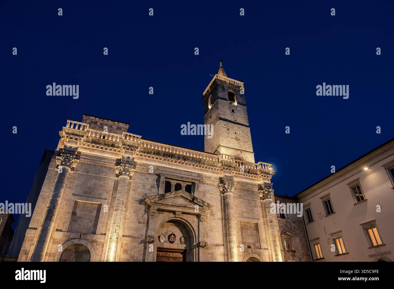 The city's cathedral, dedicated to the patron saint, stands on the site of a Roman public building, perhaps the Basilica of the Forum, and is the resu - Stock Image