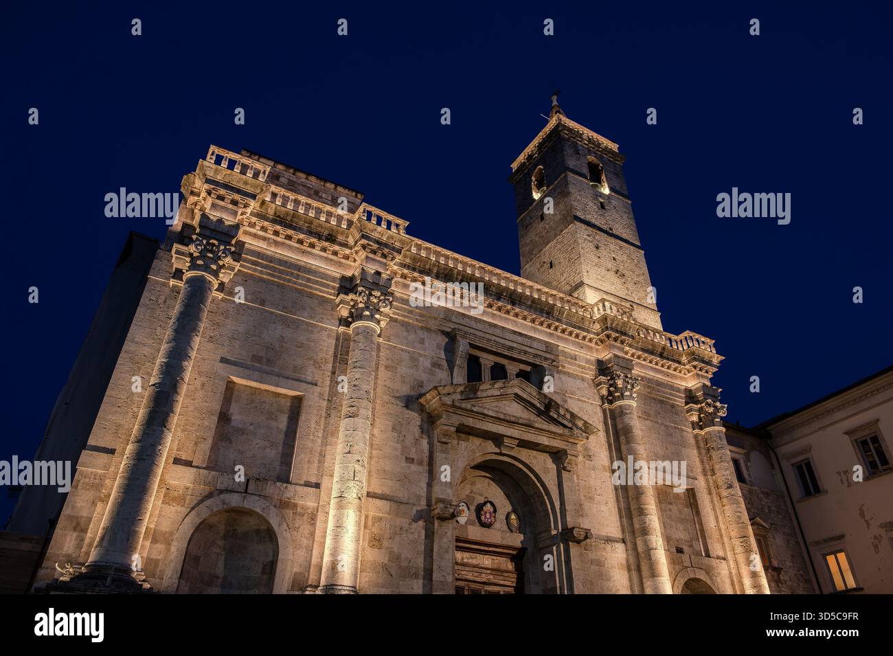 The city's cathedral, dedicated to the patron saint, stands on the site of a Roman public building, perhaps the Basilica of the Forum, and is the resu - Stock Image