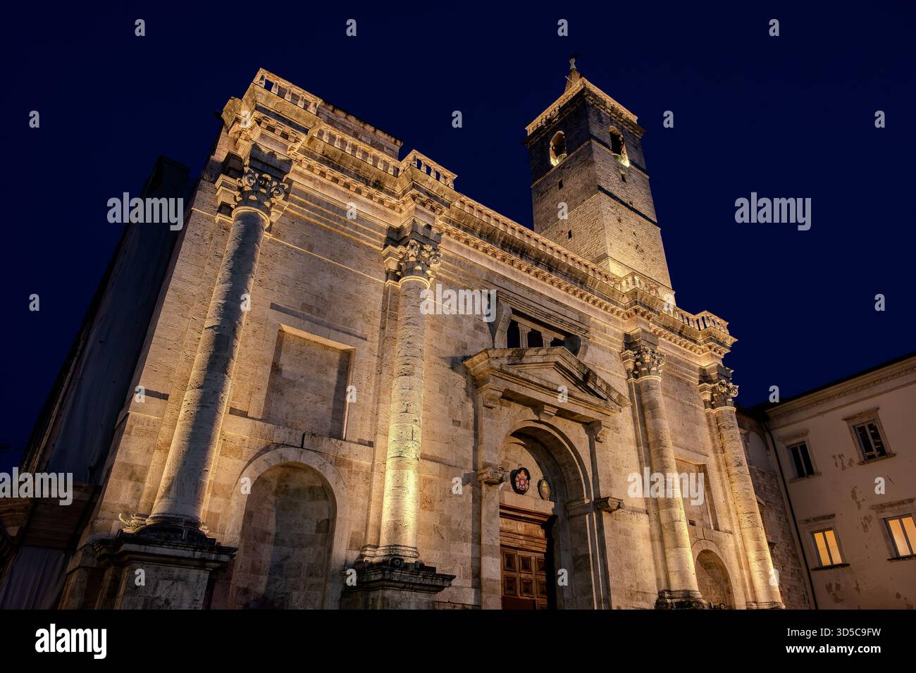 The city's cathedral, dedicated to the patron saint, stands on the site of a Roman public building, perhaps the Basilica of the Forum, and is the resu - Stock Image