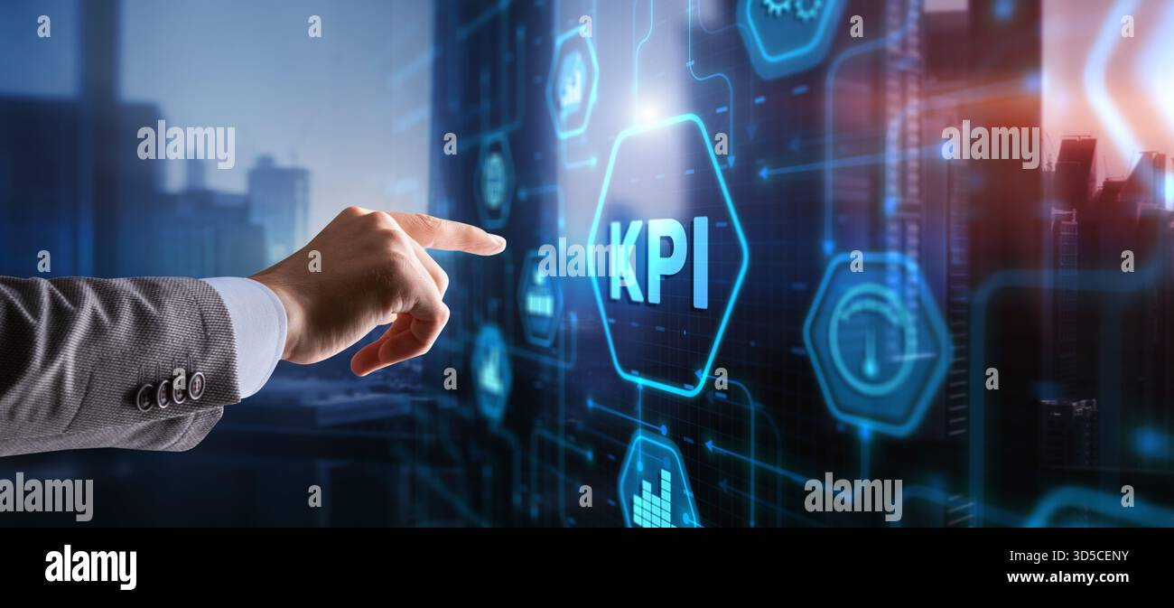 Key Performance Indicator (KPI) using Business Intelligence (BI). Stock Photo