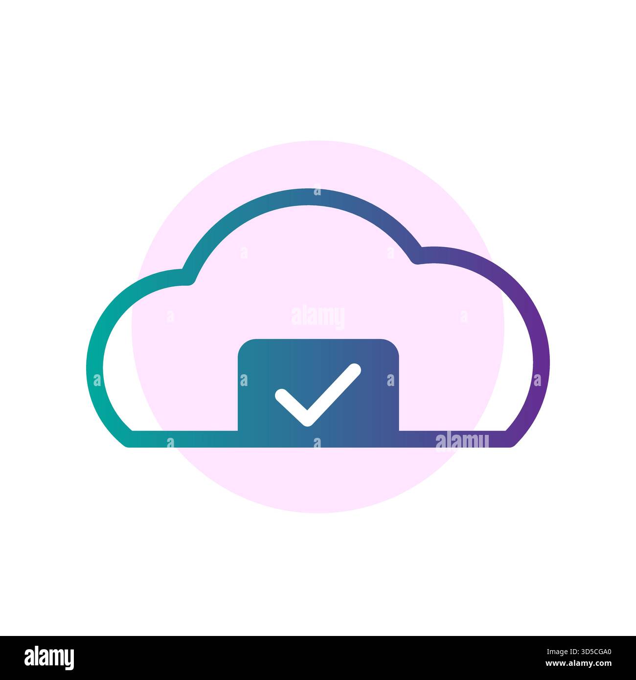 Cloud storage icon. Data hosting concept. Security check Vector. Accepted transfer symbol. EPS 10. Stock Vector
