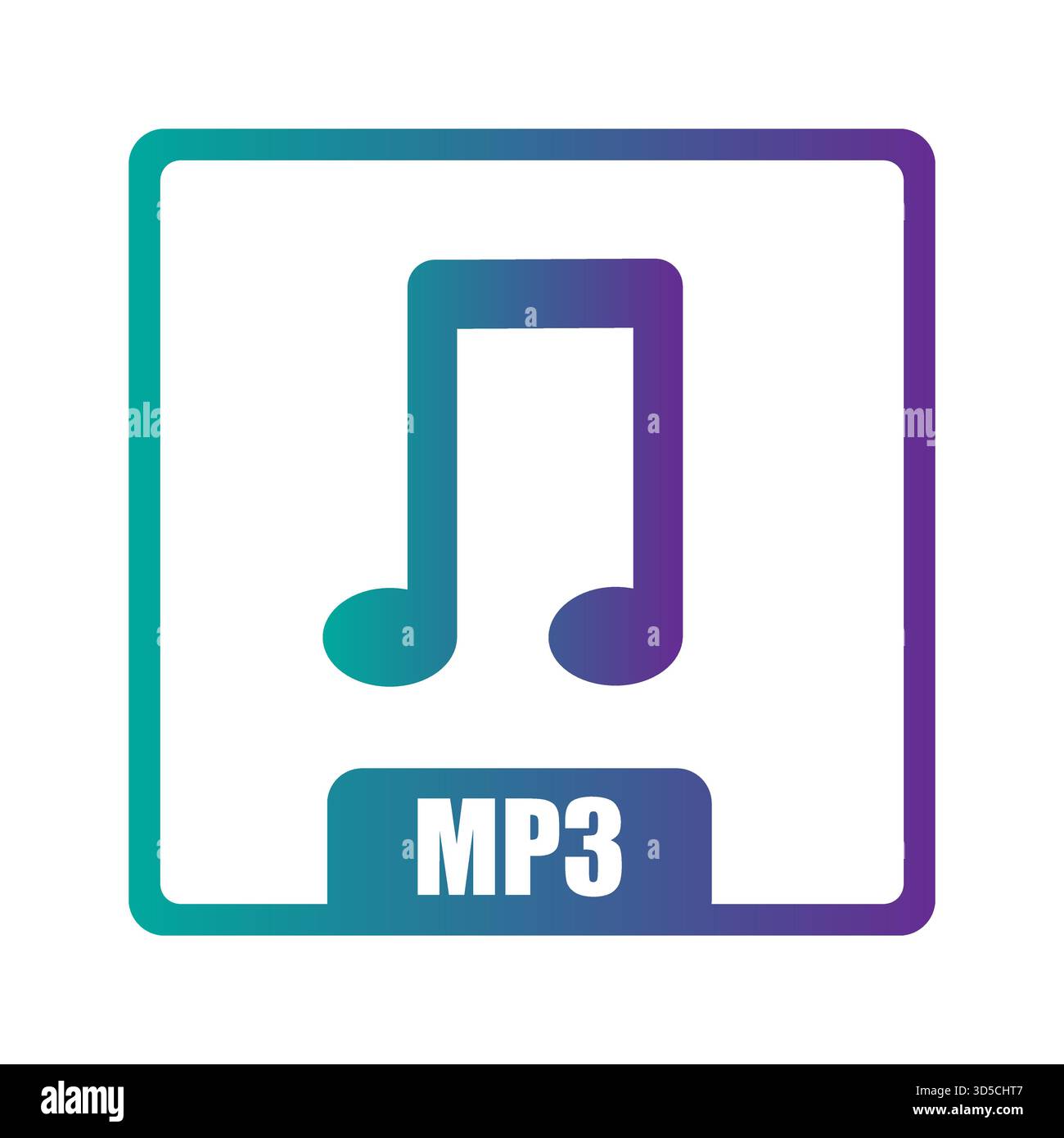 Digital music icon. MP3 file format. Audio playback Vector. Sound data element. EPS 10. Stock Vector