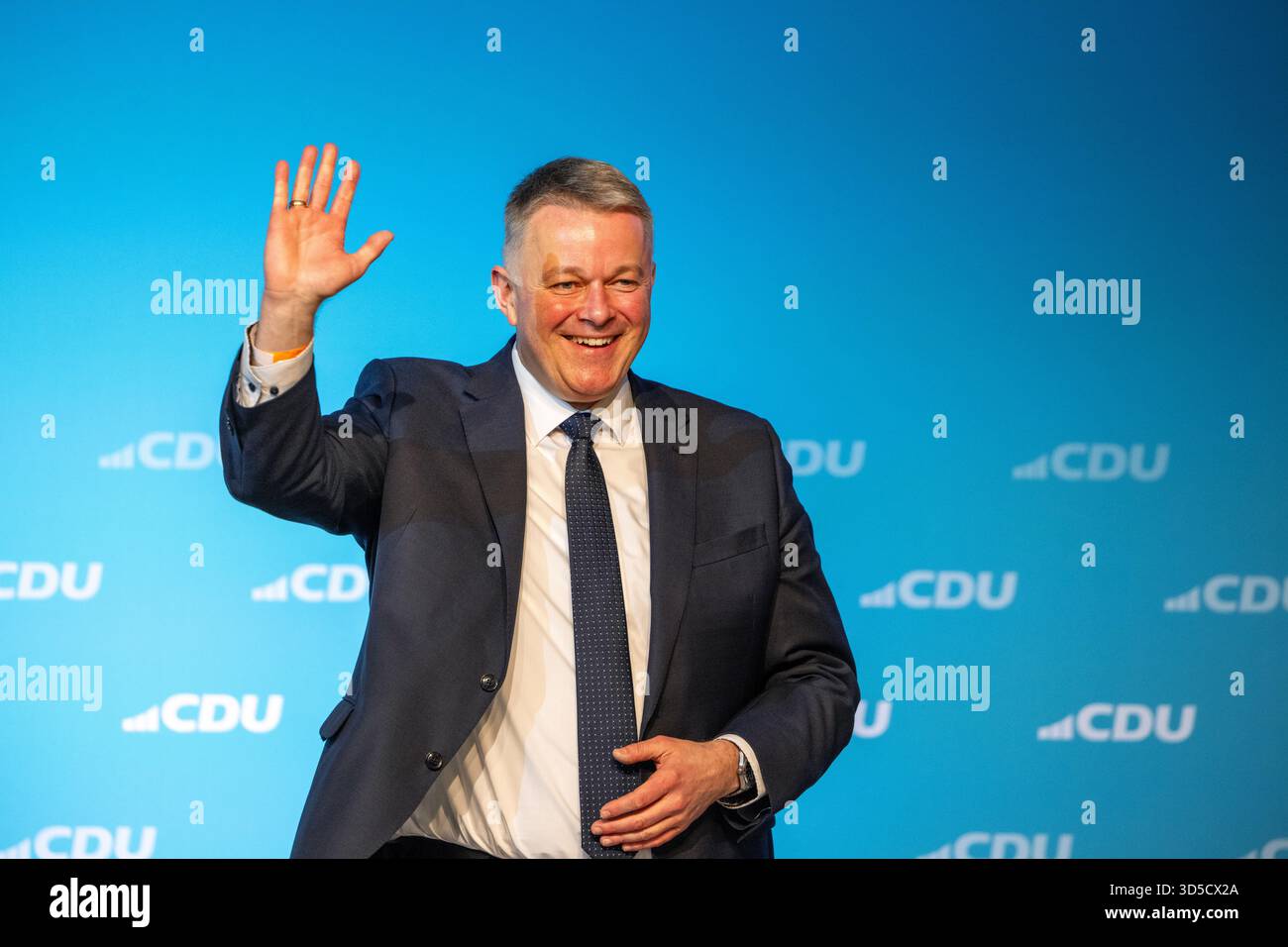 Morbach, Germany. 15th Nov, 2025. Gordon Schnieder, party chairman of the CDU Rhineland-Palatinate, is on stage at the state party conference. The agenda of the delegates' meeting includes the list of candidates for the 2026 state elections in Rhineland-Palatinate. Credit: Harald Tittel/dpa/Alamy Live News Stock Photo