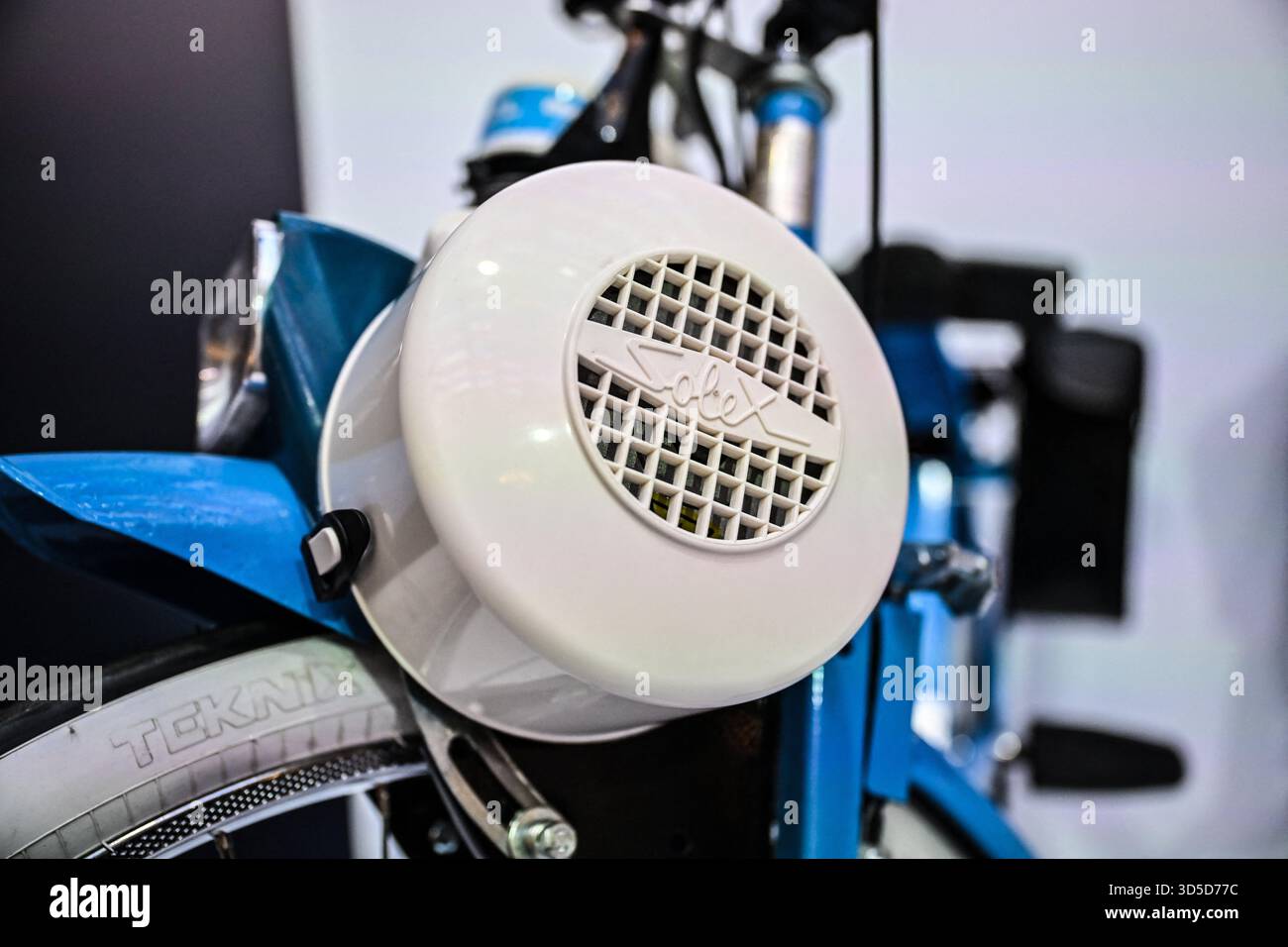 Paris, France. 15th Nov, 2025. Solex during 5th edition of the Great Exhibition of French Manufacturing at the Elysee Palace in Paris, France on November 15, 2025. Initiated by the Head of State in January 2020, this annual event honors companies, artisans, producers, start-ups, and manufacturers who are fully committed to French manufacturing. Photo by Tomas Stevens/ABACAPRESS.COM Credit: Abaca Press/Alamy Live News Stock Photo